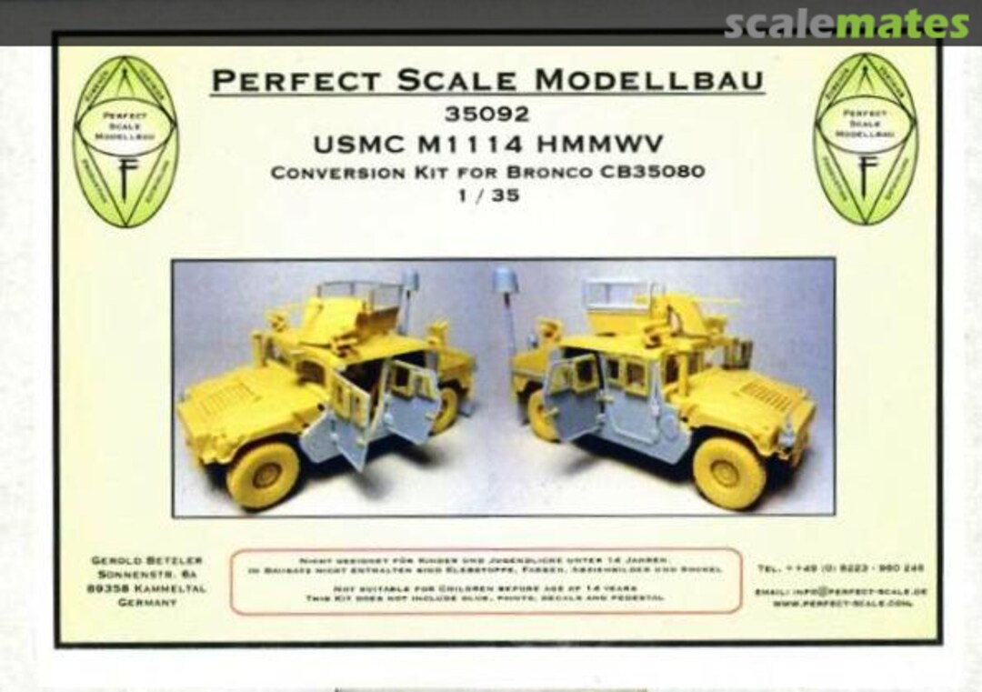 Boxart M1114 HMMWV Conversion Kit 35092 Perfect Scale Modellbau