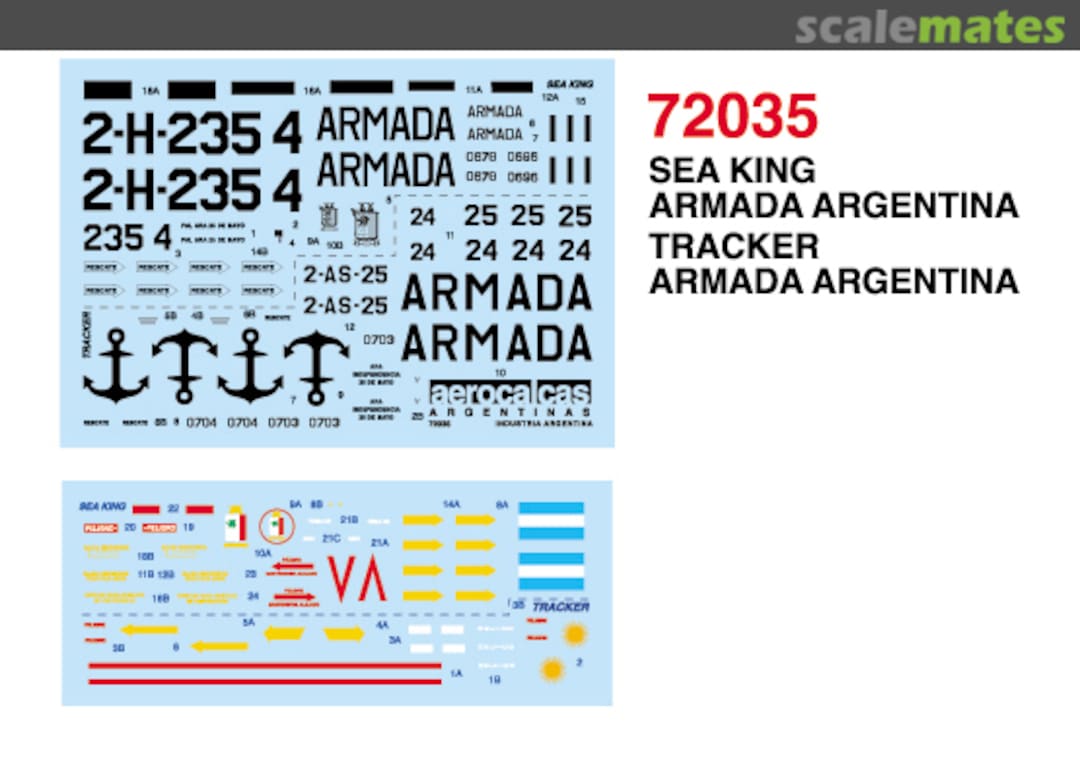 Boxart Argentina: SH3 Sea King, S2E Tracker 72035 Aerocalcas Argentinas