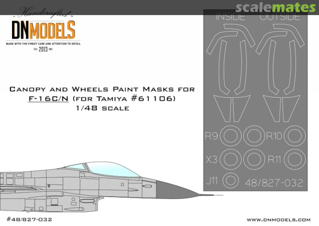 Boxart Canopy & Wheels Paint Masks for F-16C/N 1/48 48/827-032 DN Models