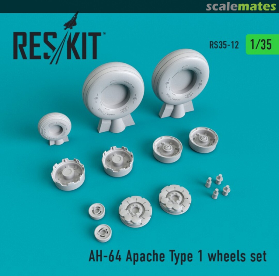 Boxart AH-64 Apache - wheels set type 1 RS35-0012 ResKit