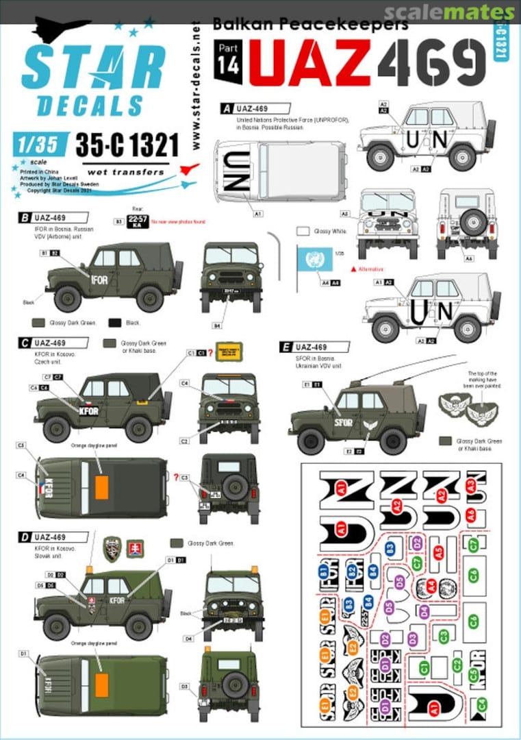 Boxart UAZ-469 35-C1321 Star Decals