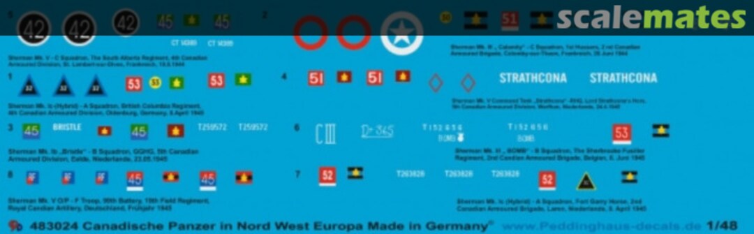 Boxart Kanadische Panzer in Nord West Europa 48 3024 Peddinghaus-Decals