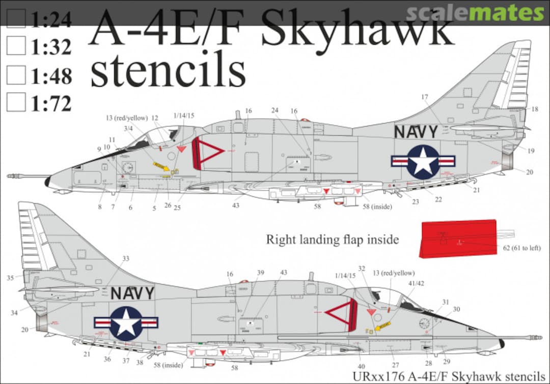 Boxart A-4E/F Skyhawk stencils UR72176 UpRise