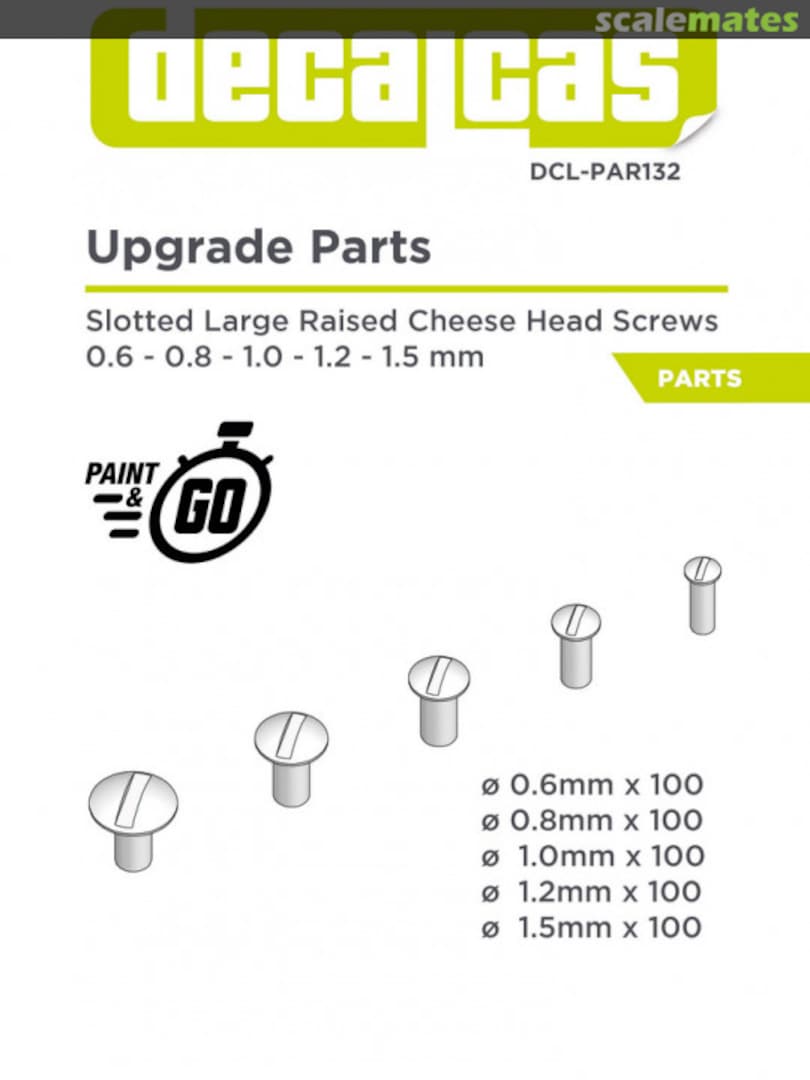 Boxart Slotted large raised cheese head screws DCL-PAR132 Decalcas