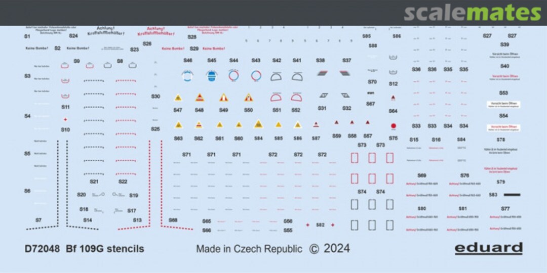 Boxart Bf 109G Stencils EDUARD D72048 Eduard