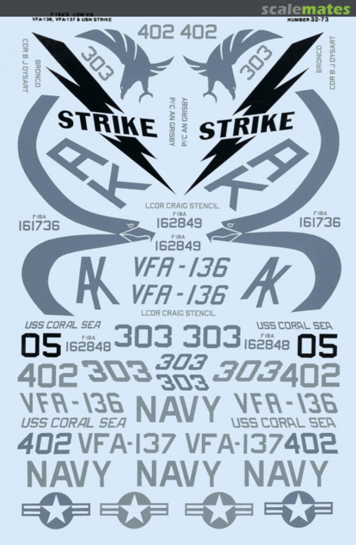 Boxart F-18A's Low Vis 32-0073 Microscale