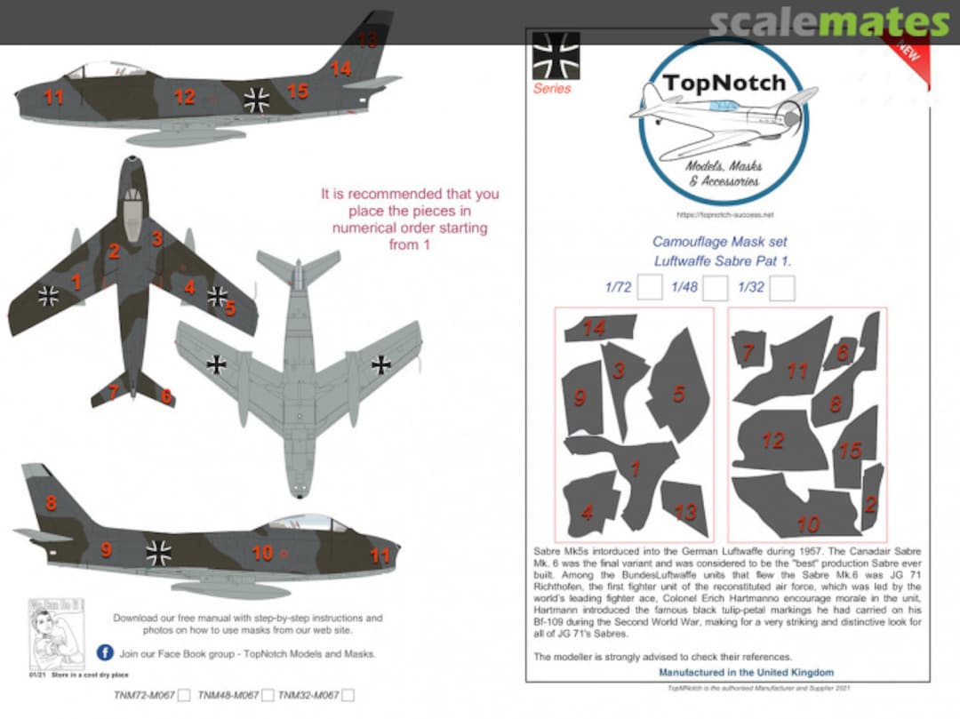 Boxart Luftwaffe Sabre Pattern 1 TNM48-M067 TopNotch