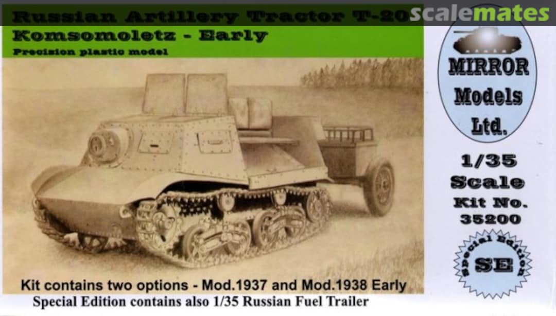 Boxart Artillery Tractor T-20 Komsomoletz 35200SE MIRROR Models