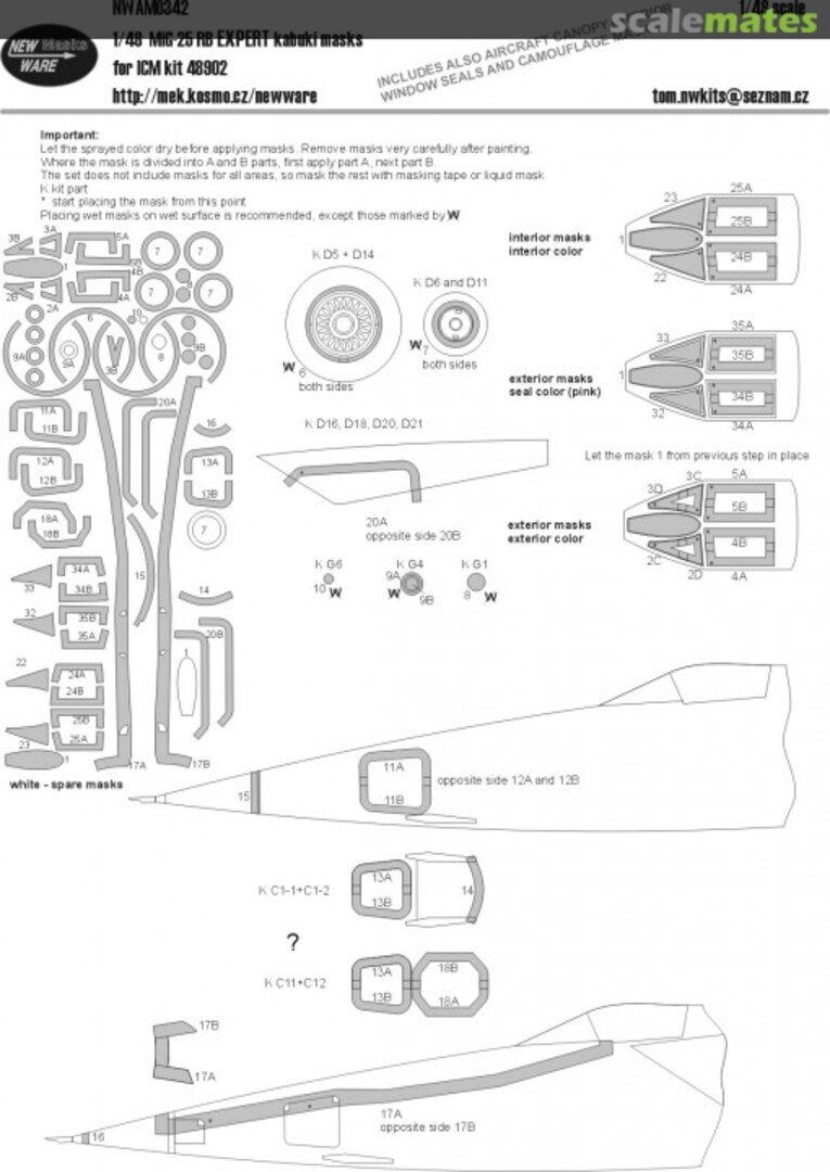 Boxart MiG-25 RB EXPERT kabuki masks NWAM0342 New Ware