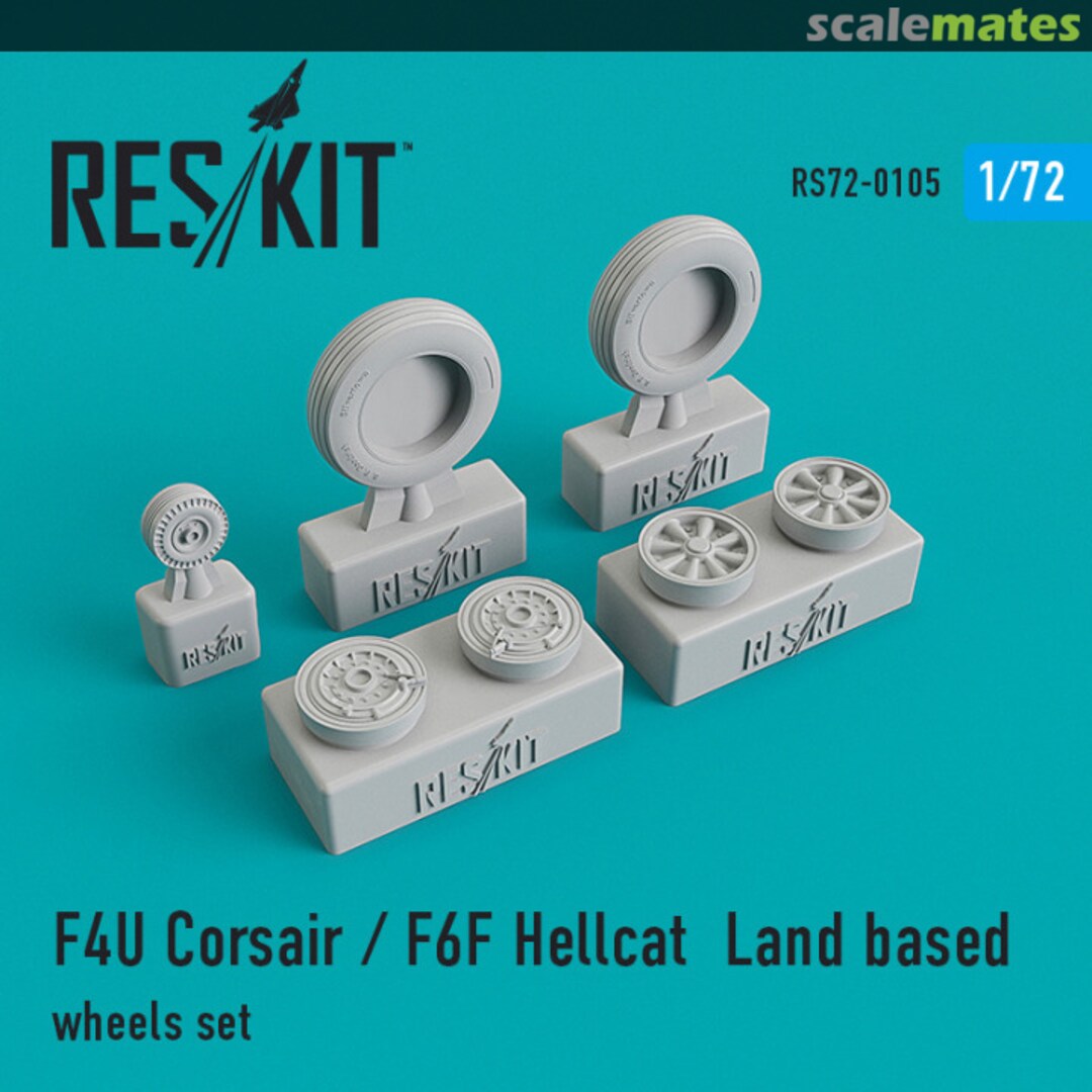 Boxart F4U Corsair/F6F Hellcat Land Based Wheels Set RS72-0105 ResKit