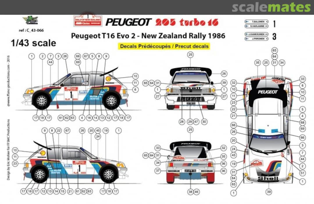 Boxart Peugeot 205 Turbo 16 E2 (311 FPF 75) "Shell" C 43-066 FFSMC Productions