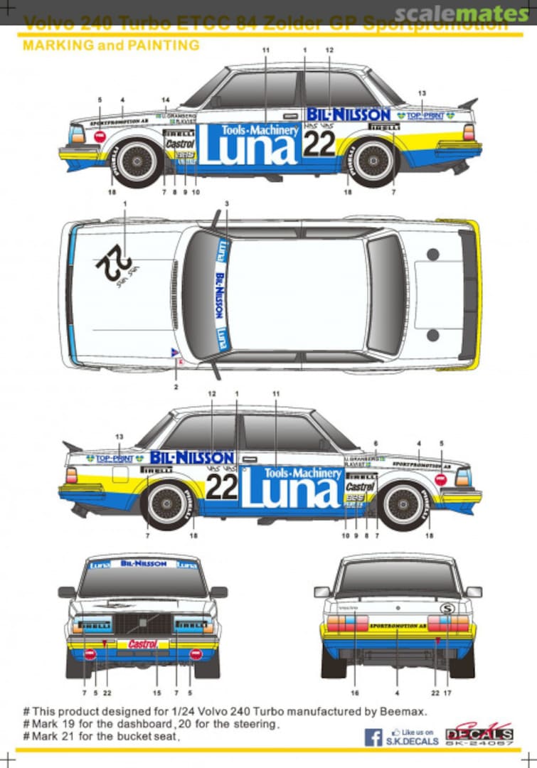 Boxart Volvo 240 Turbo ETCC '84 Zolder GP Sportpromotion SK-24067 SK Decals