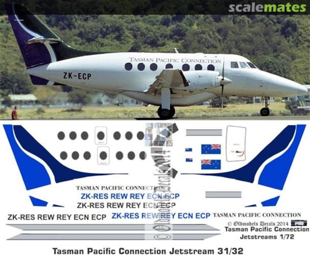 Boxart Tasman Pacific Connection Jetstream 31/32 OMD0466 Oldmodels Decals