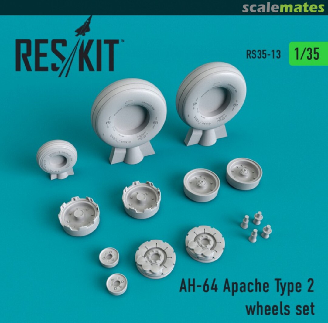 Boxart AH-64 Apache - wheels set type 2 RS35-0013 ResKit