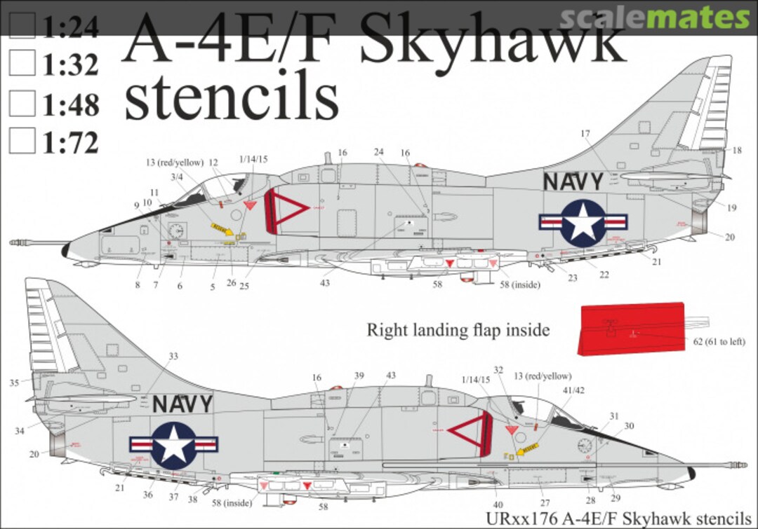 Boxart A-4E/F Skyhawk stencils UR48176 UpRise Decal Serbia