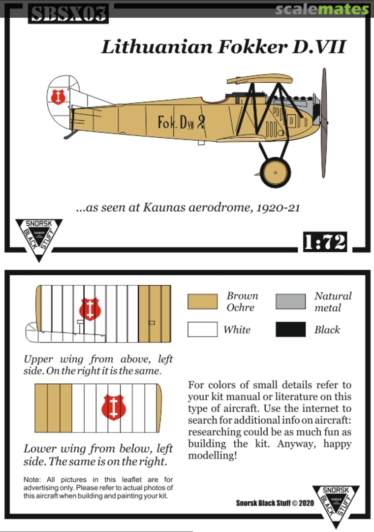 Boxart Lithuanian Fokker D.VII SBSX03 Snorsk Black Stuff