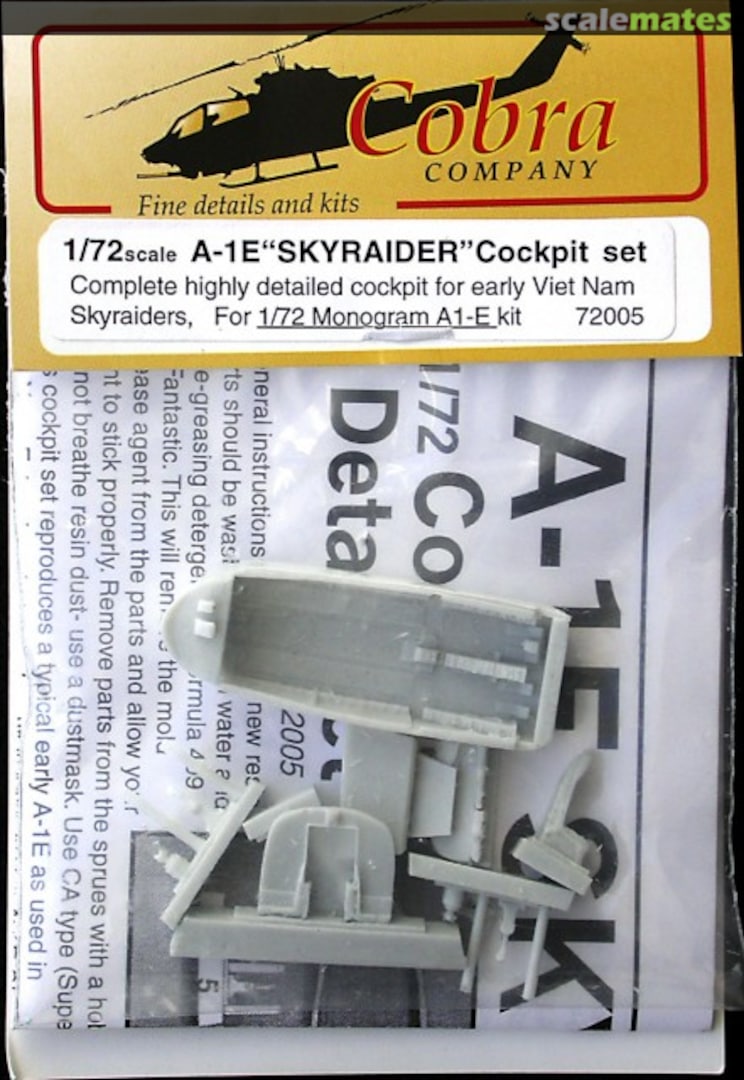 Boxart A-1E/AD-5 Skyraider cockpit Detail Set 72005 Cobra Company