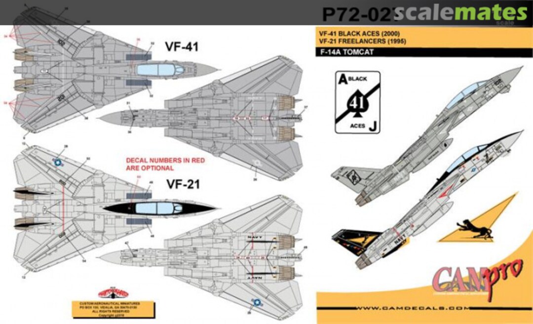 Boxart VF-41 Black Aces 2000 / VF-21 Freelancers 1995 P72-027 CAM