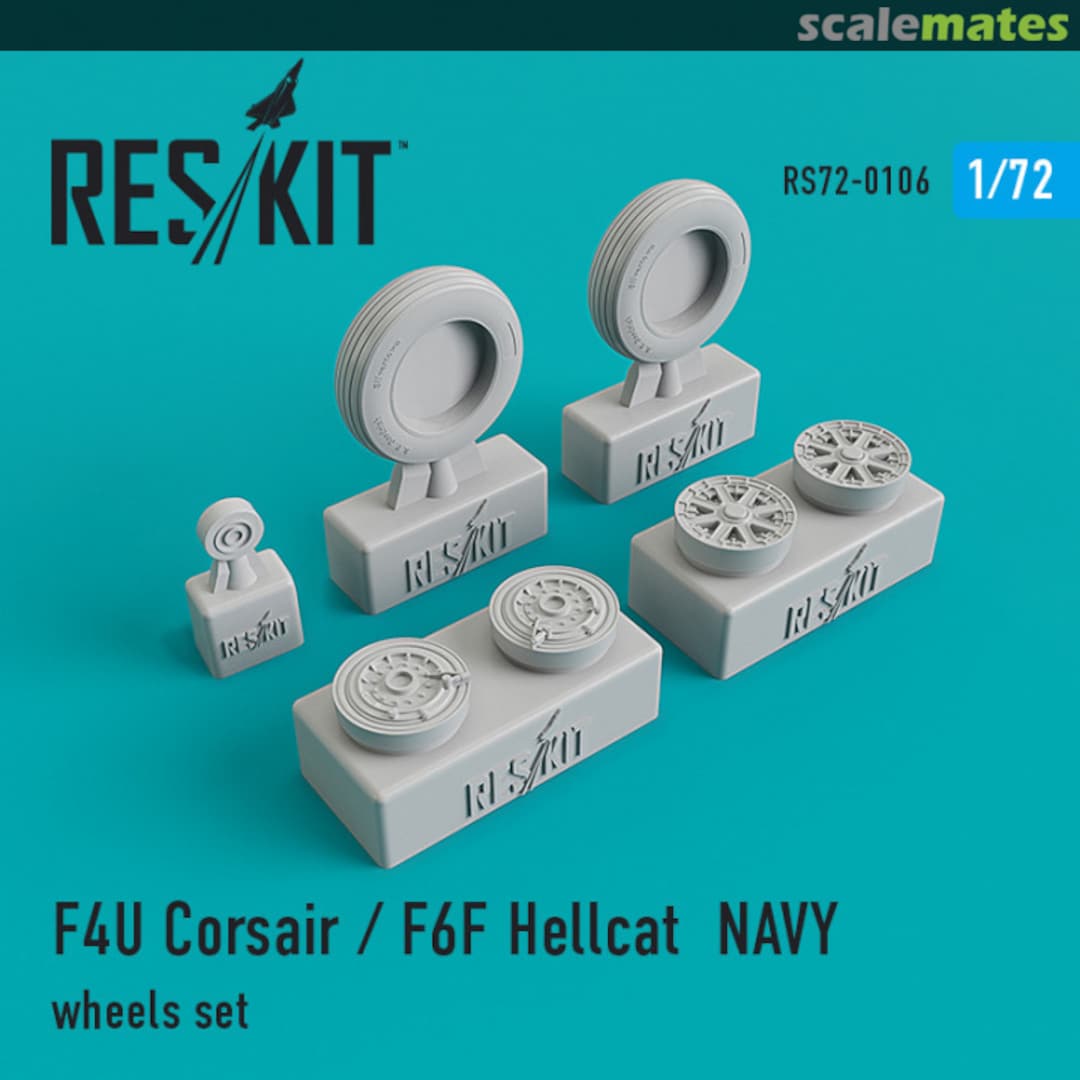 Boxart F4U Corsair/F6F Hellcat Navy Wheels Set RS72-0106 ResKit