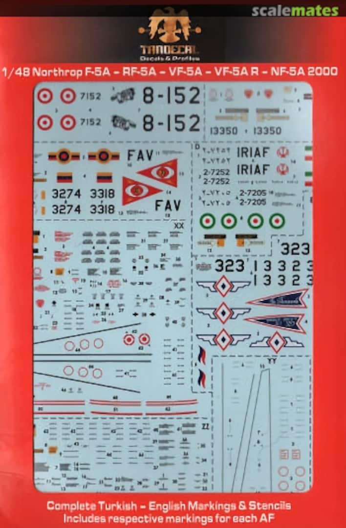 Boxart Northrop F-5A/RF-5A/VF-5A/VF-5A R/NF-5A 2000 TD48002 Tandecal