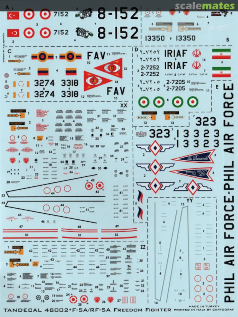 Contents Northrop F-5A/RF-5A/VF-5A/VF-5A R/NF-5A 2000 TD48002 Tandecal