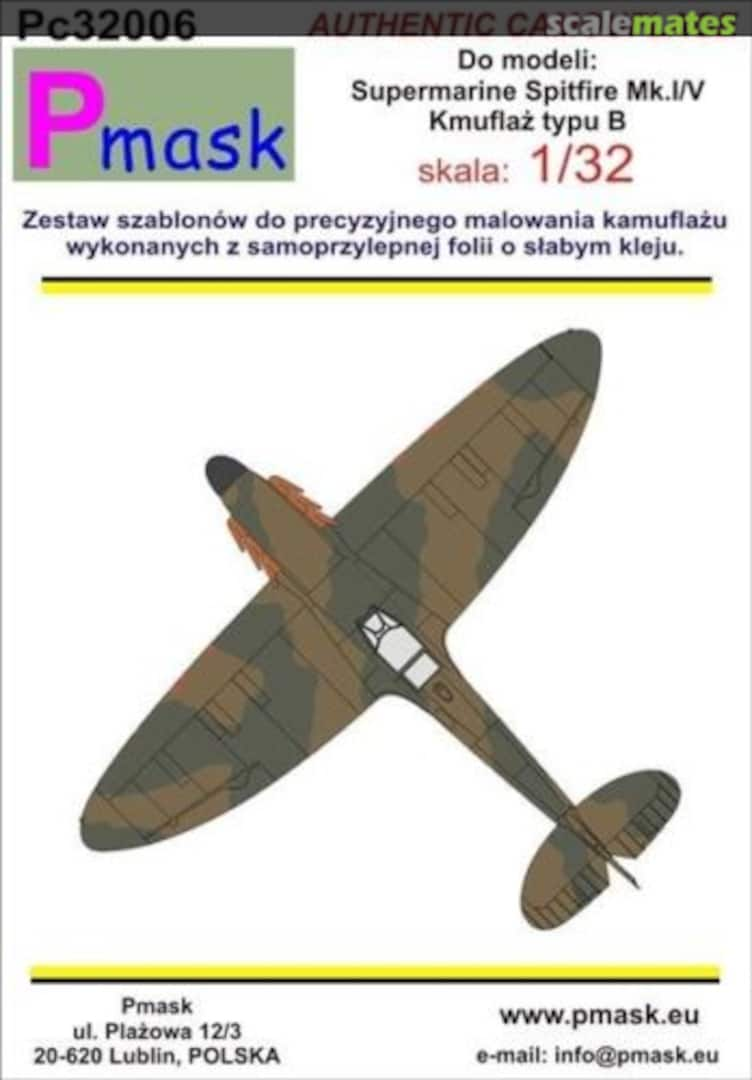 Boxart Supermarine Spitfire Mk.I/V PC32006 Pmask