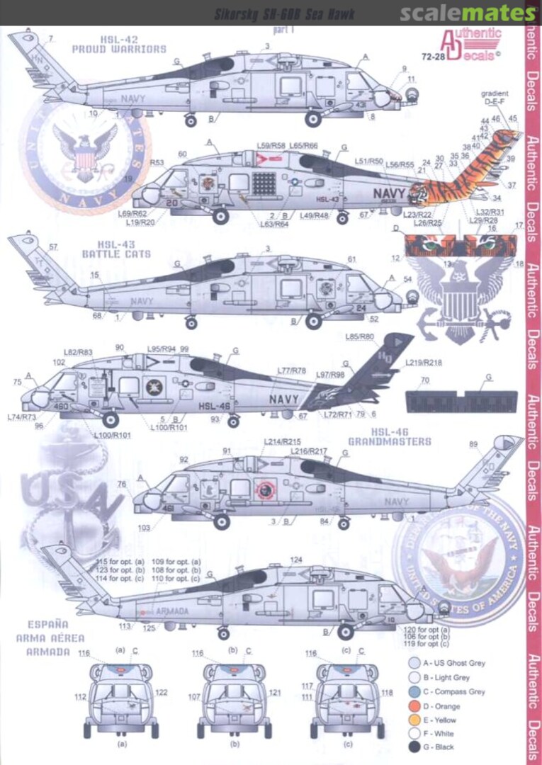 Boxart Sikorsky SH-60B Sea Hawk 72-28 Authentic Decals