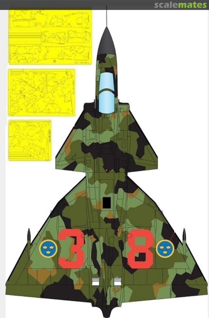 Boxart Saab Viggen splinter camouflage mask (designed to be used with Jetmads kits) MMK3202 Maestro Models