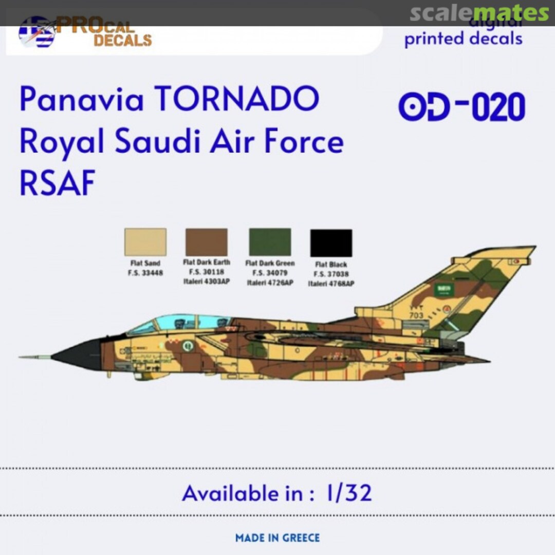 Boxart Panavia TORNADO Royal Saudi Air Force RSAF - Decal 32OD020 PROcal Decals