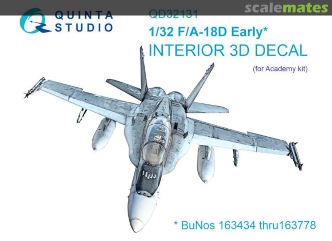 Boxart F/A-18D Early interior 3D decals QD32131 Quinta Studio