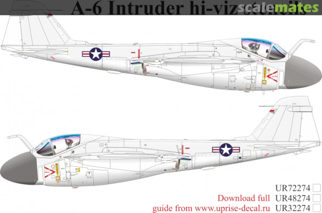 Boxart A-6 Intruder Hi-Viz stencils with insignia UR32274 UpRise Decal