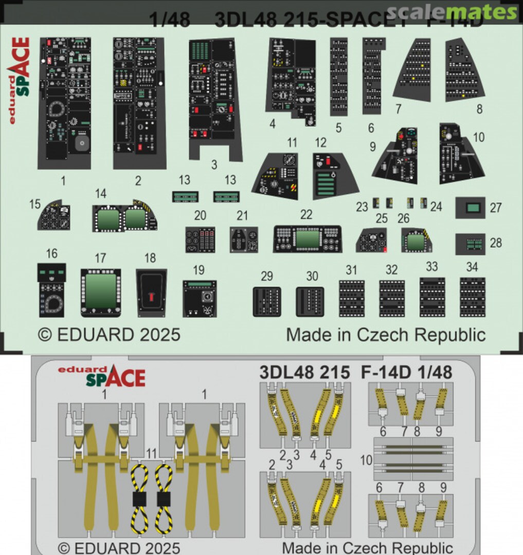 Boxart F-14D interior 3D decals 3DL48215 Eduard