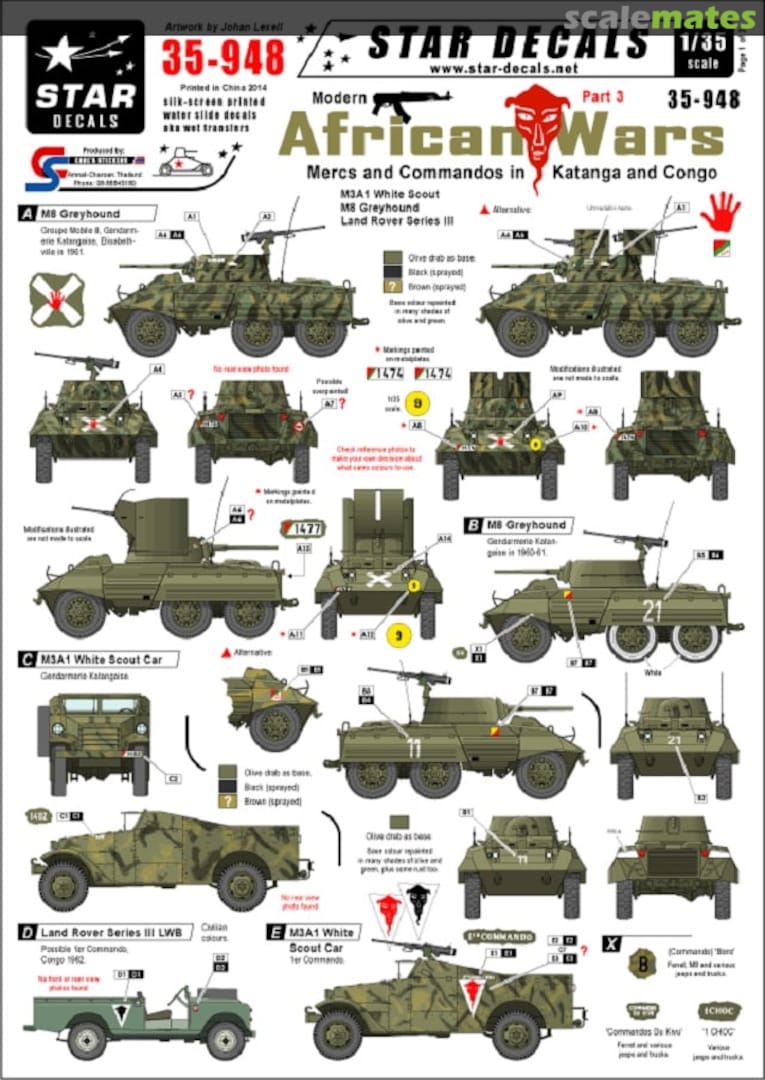 Boxart Modern African Wars Pt 3 Mercs and Commandos in Katanga and Congo 35-948 Star Decals