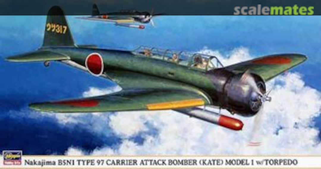 Boxart Nakajima B5N1 Type 97 Model 1 Kate w/ Torpedo 09748 Hasegawa