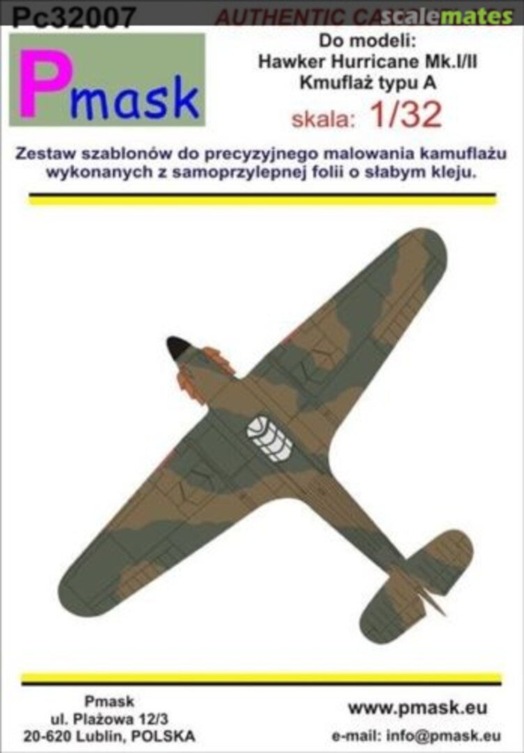 Boxart Hawker Hurricane Mk.I/II PC32007 Pmask