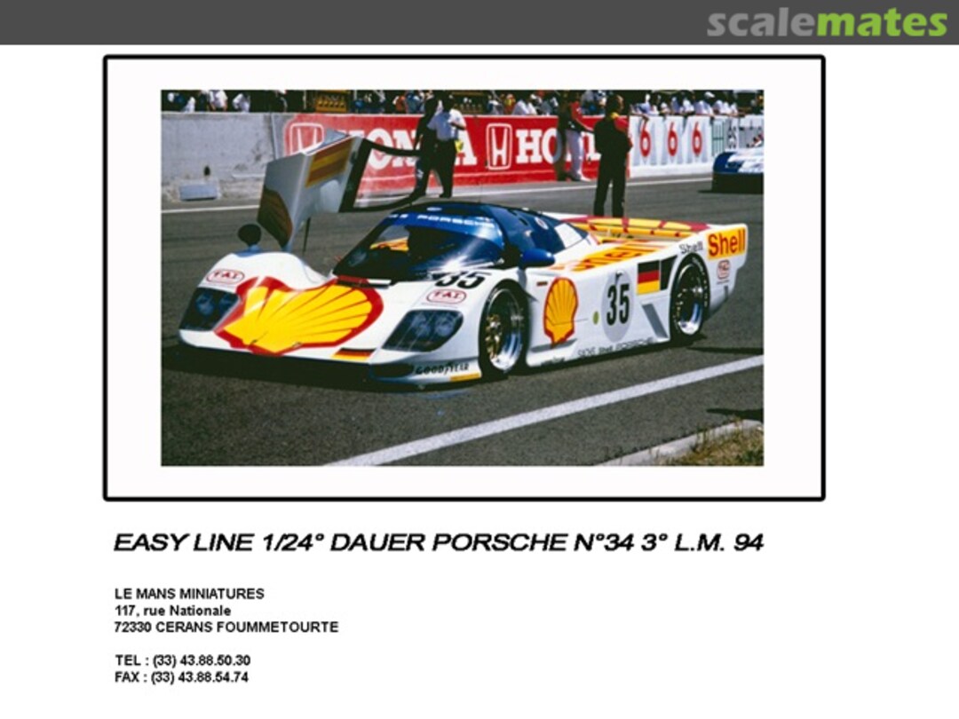 Boxart Dauer Porsche 962 LM #GT002 "Shell" 124009 Le Mans Miniatures