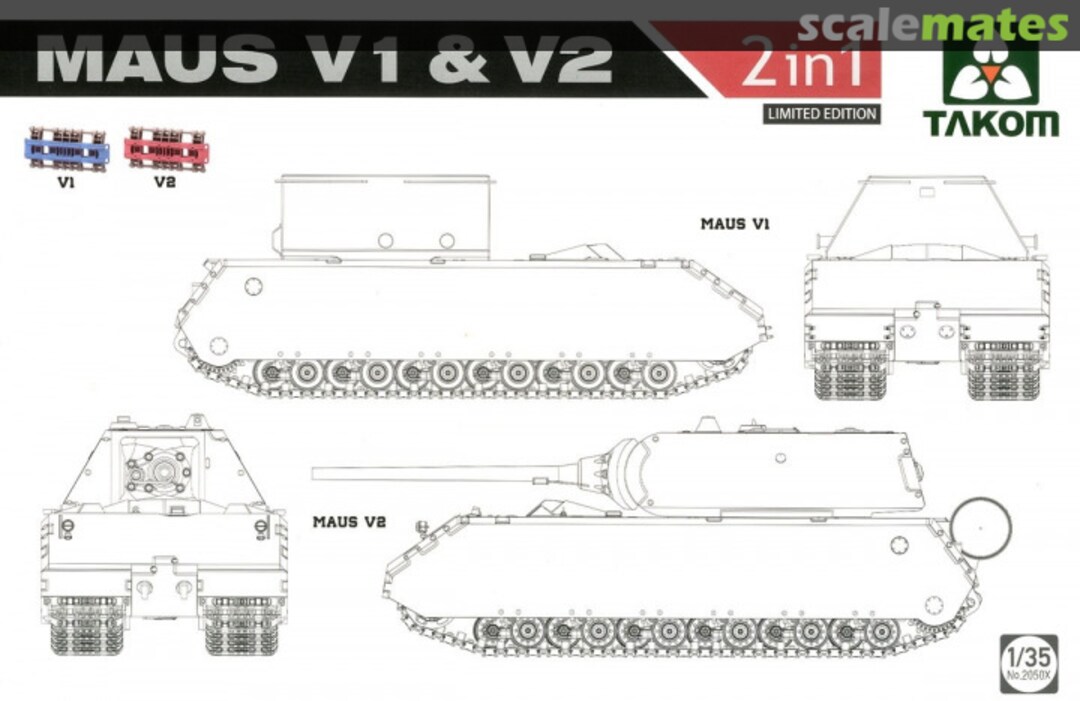 Boxart Maus V1 & V2 2050X Takom