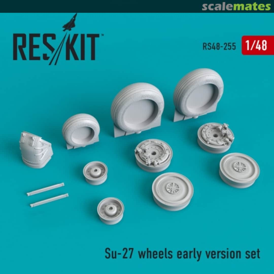 Boxart Su-27 wheels early RS48-0255 ResKit