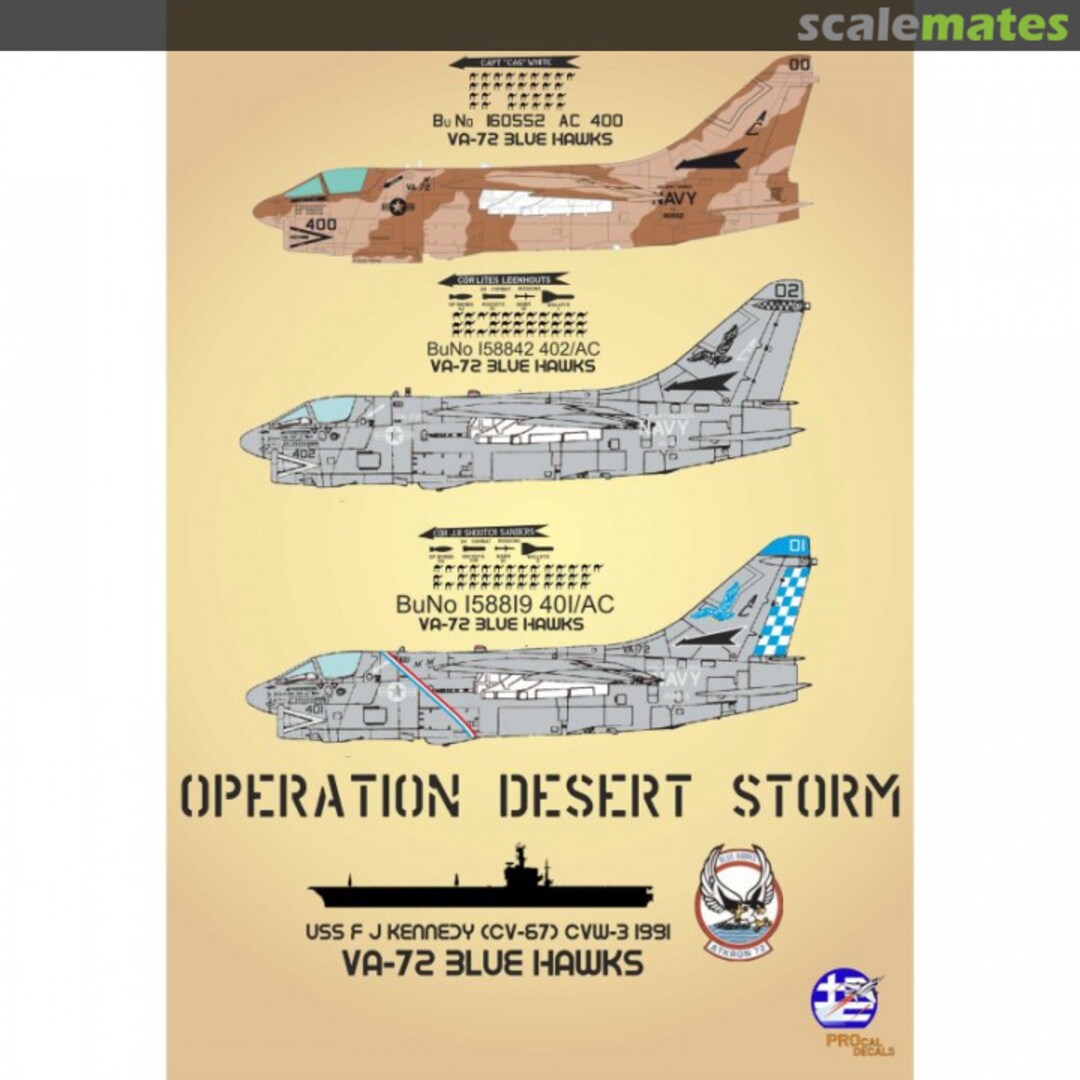 Boxart A-7 Operation Desert Storm Decals 72-103 PROcal Decals