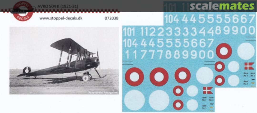 Boxart Avro 504 K 072038 Stoppel Decals