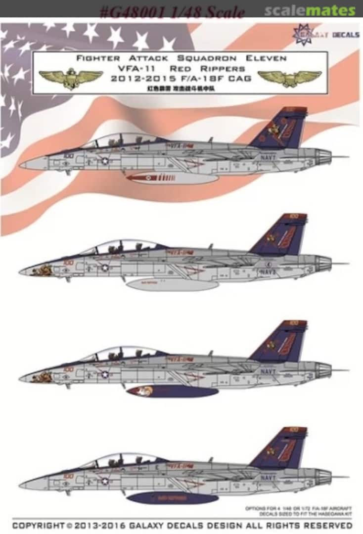 Boxart VFA-11 Red Rippers 2012-2015 F/A-18F CAG G48001 Galaxy Model