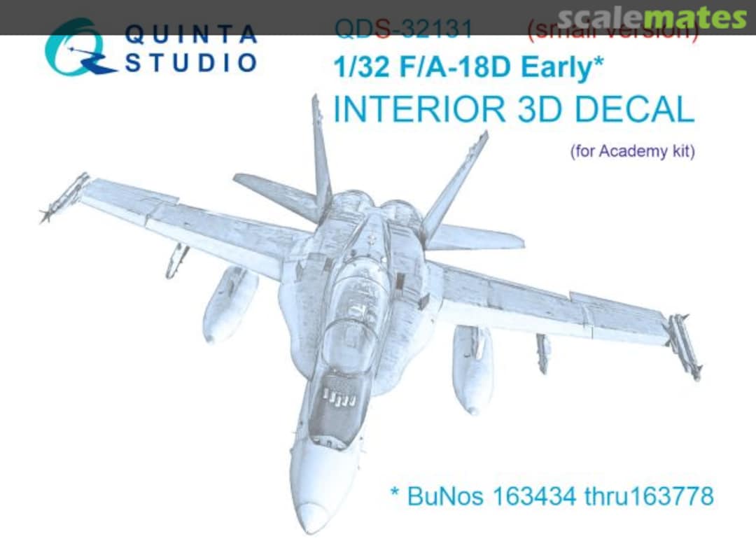 Boxart F/A-18D Early interior 3D decals (small version) QDS-32131 Quinta Studio