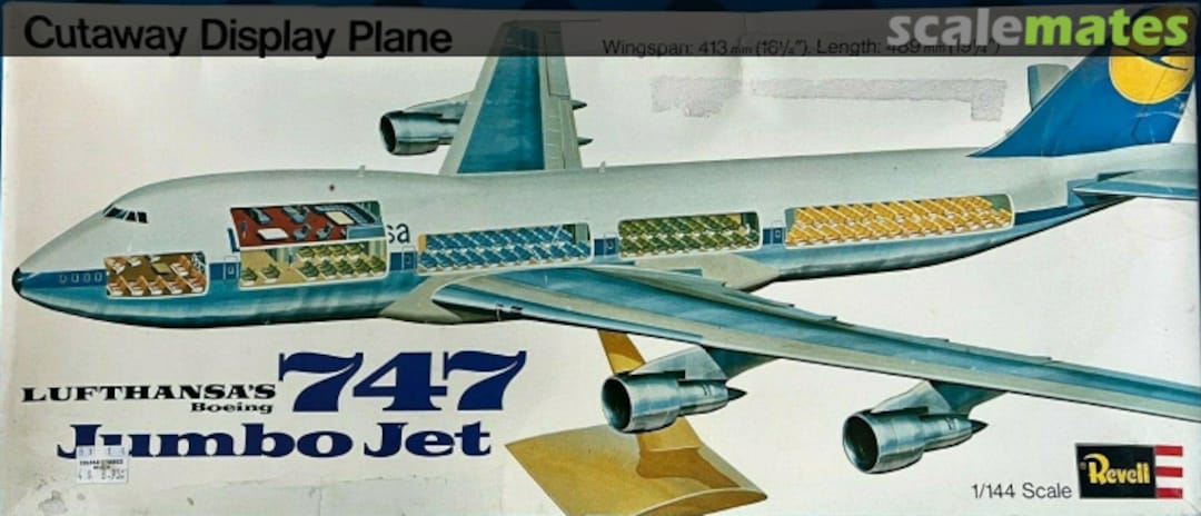 Boxart Lufthansa's Boeing 747 jumbo Jet H-175 Revell