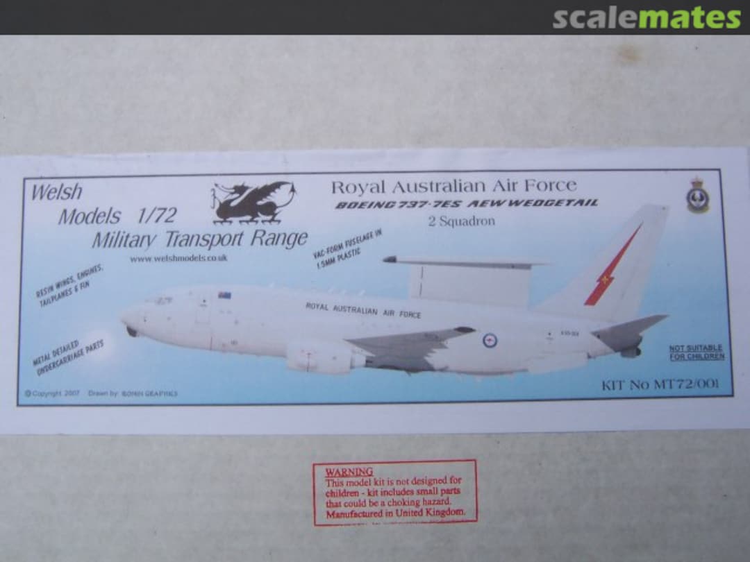 Boxart Boeing 737-7ES AEW Wedgetail (E-7A) MT72/01 Welsh Models