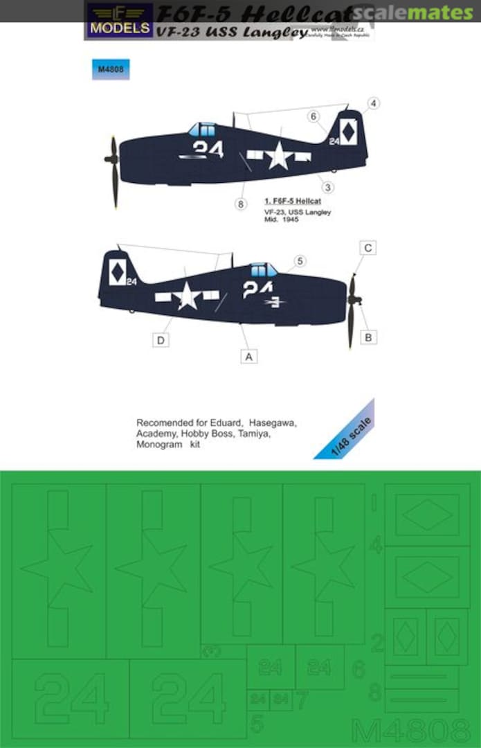 Boxart F6F-5 Hellcat - VF-23, USS Langley M4808 LF Models