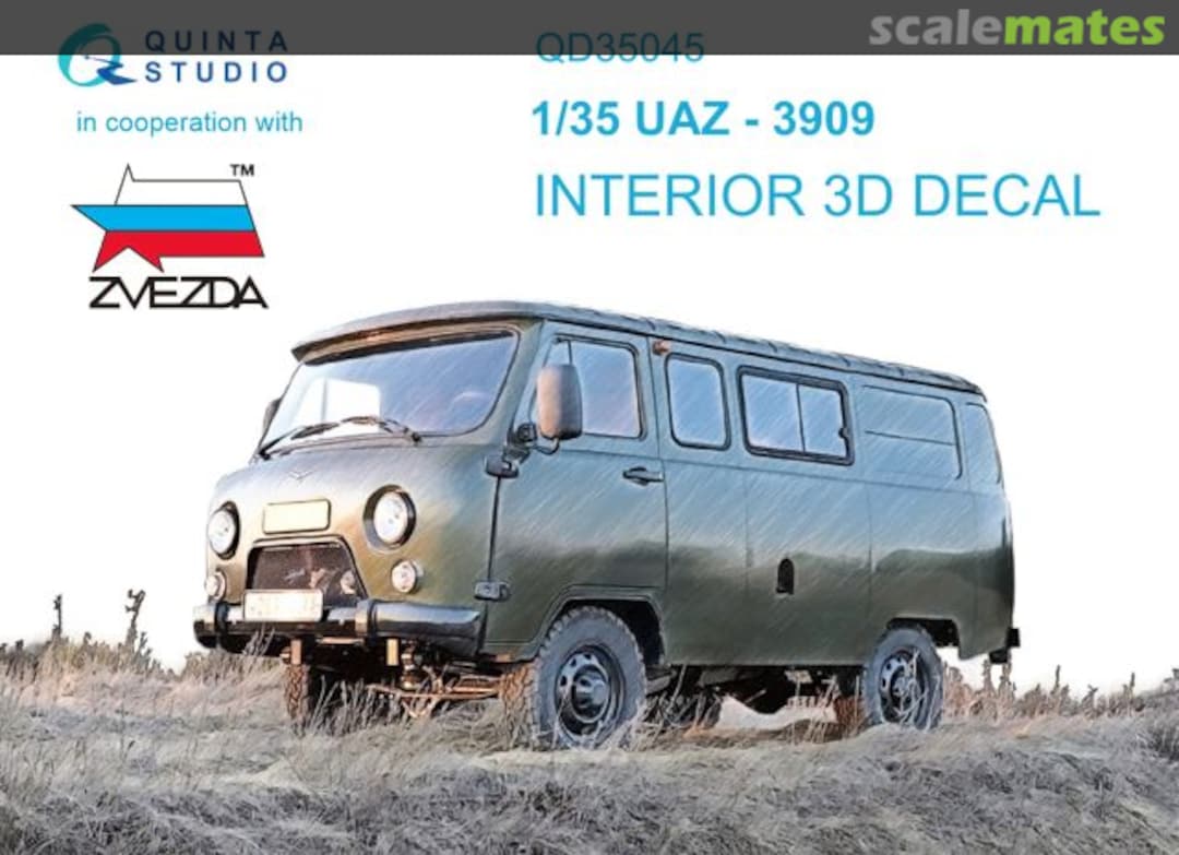 Boxart UAZ-3909 interior 3D decals QD35045 Quinta Studio