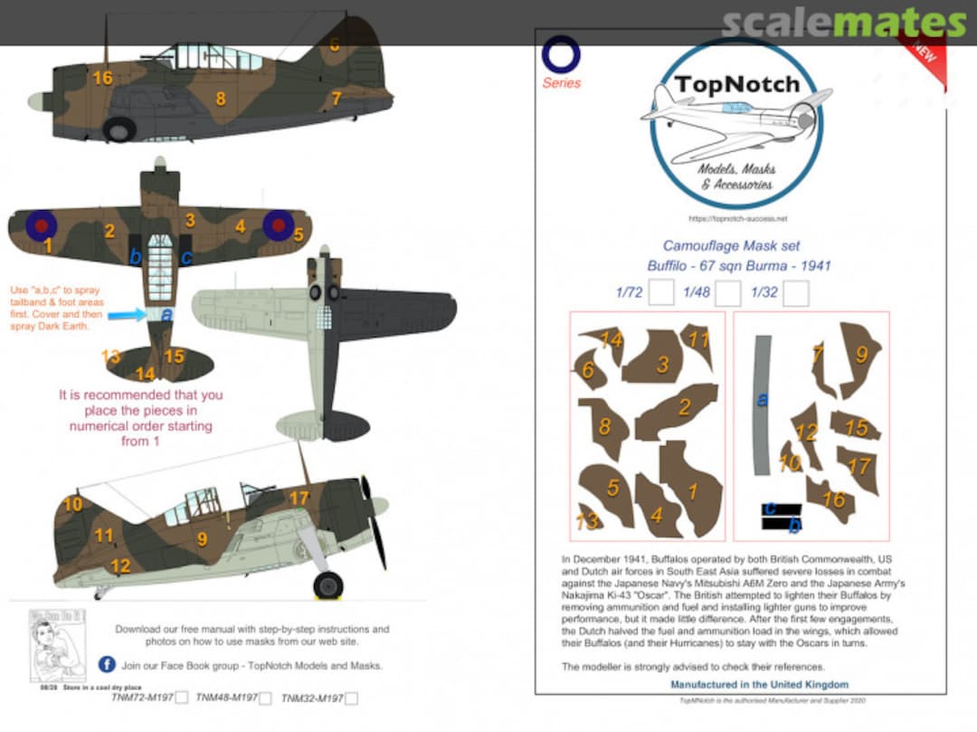 Boxart Brewster Buffalo RAF 67 sqn Burma 1941 TNM48-M197 TopNotch