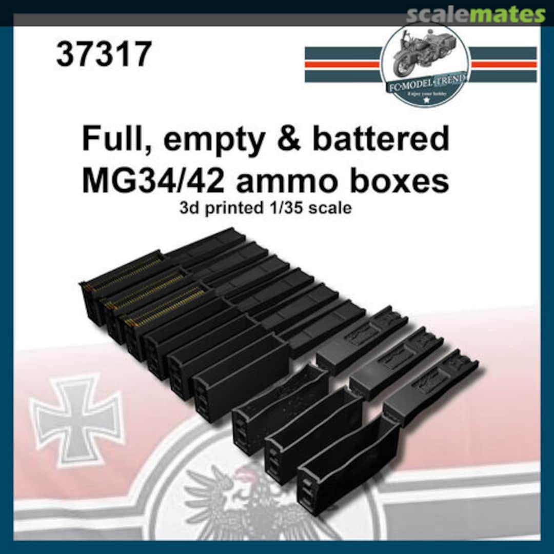 Boxart Full, empty and battered ammo boxes MG34 / MG42 37317 FC Model Trend