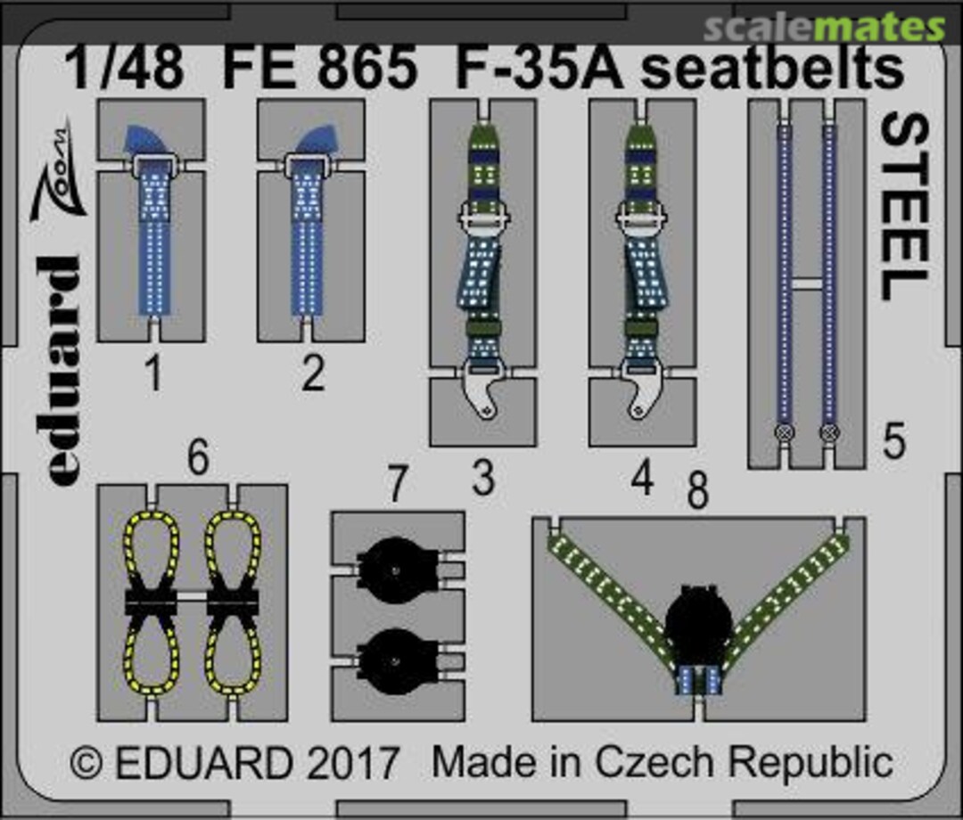 Boxart F-35A seatbelts FE865 Eduard