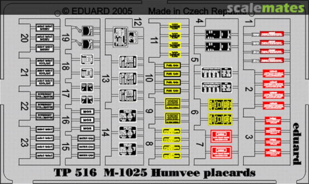 Boxart M1025 Humvee placards TP516 Eduard